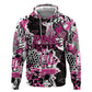 Personalized Pink Power Graffiti Zip Hoodie Breast Cancer Awareness - African Pride