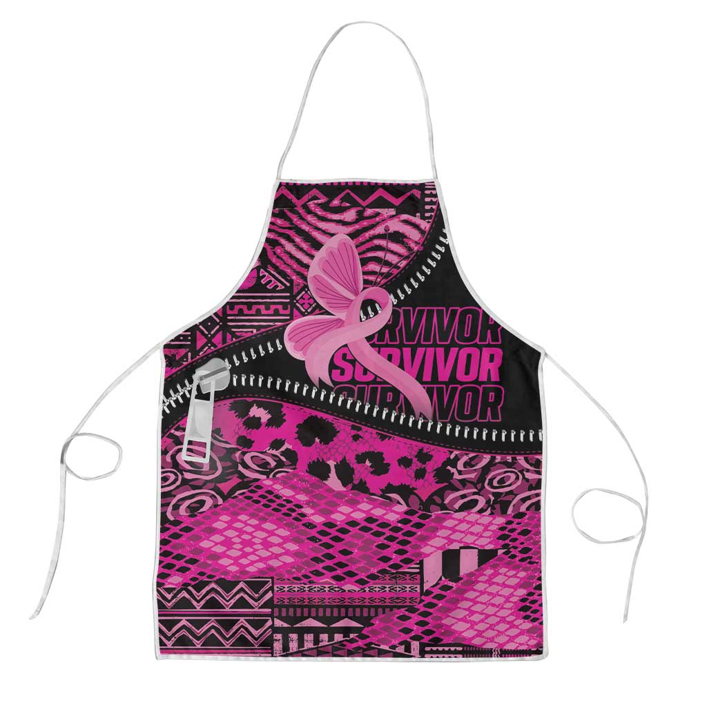 Pink Ribbon Animals Skin African Mixed Apron Zipper Stylized