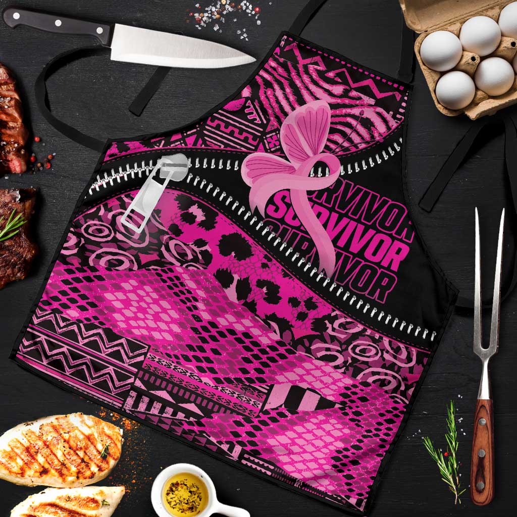 Pink Ribbon Animals Skin African Mixed Apron Zipper Stylized