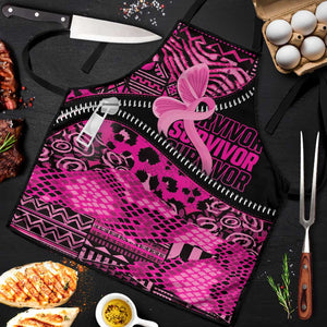 Pink Ribbon Animals Skin African Mixed Apron Zipper Stylized