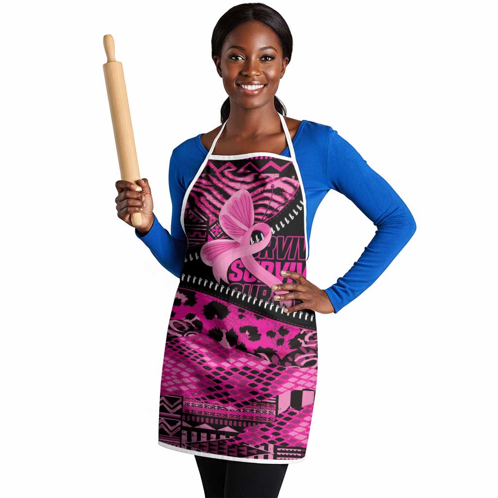 Pink Ribbon Animals Skin African Mixed Apron Zipper Stylized