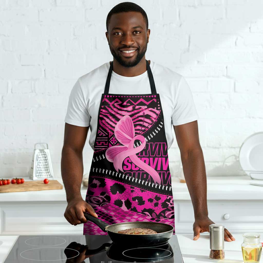Pink Ribbon Animals Skin African Mixed Apron Zipper Stylized