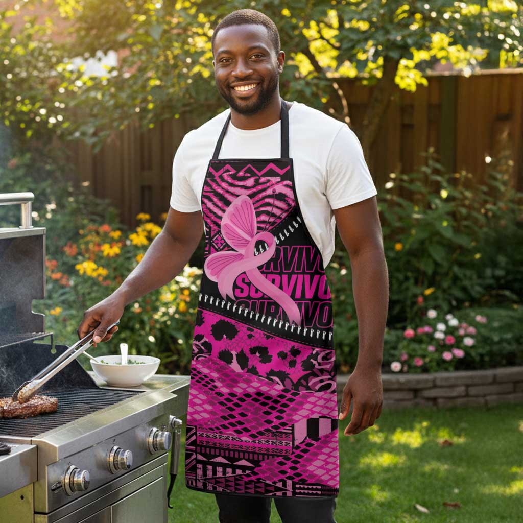 Pink Ribbon Animals Skin African Mixed Apron Zipper Stylized