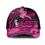 Pink Ribbon Animals Skin African Mixed Baseball Net Cap Zipper Stylized - African Pride