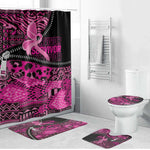 Pink Ribbon Animals Skin African Mixed Bathroom Set Zipper Stylized