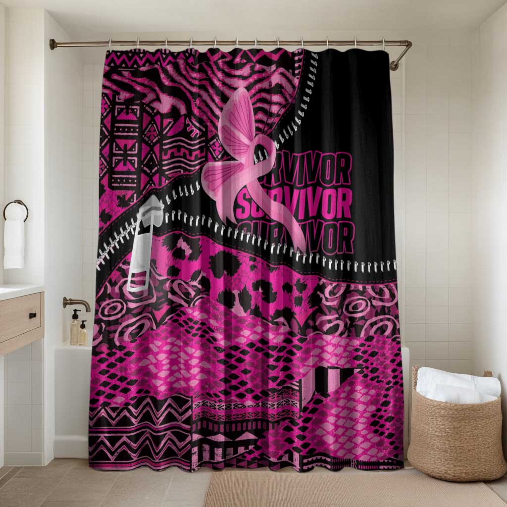 Pink Ribbon Animals Skin African Mixed Bathroom Set Zipper Stylized