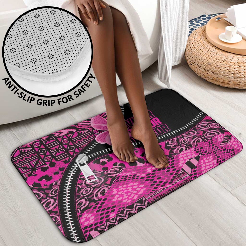 Pink Ribbon Animals Skin African Mixed Bathroom Set Zipper Stylized