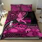Pink Ribbon Animals Skin African Mixed Bedding Set Zipper Stylized - African Pride