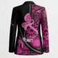 Pink Ribbon Animals Skin African Mixed Blazer Zipper Stylized