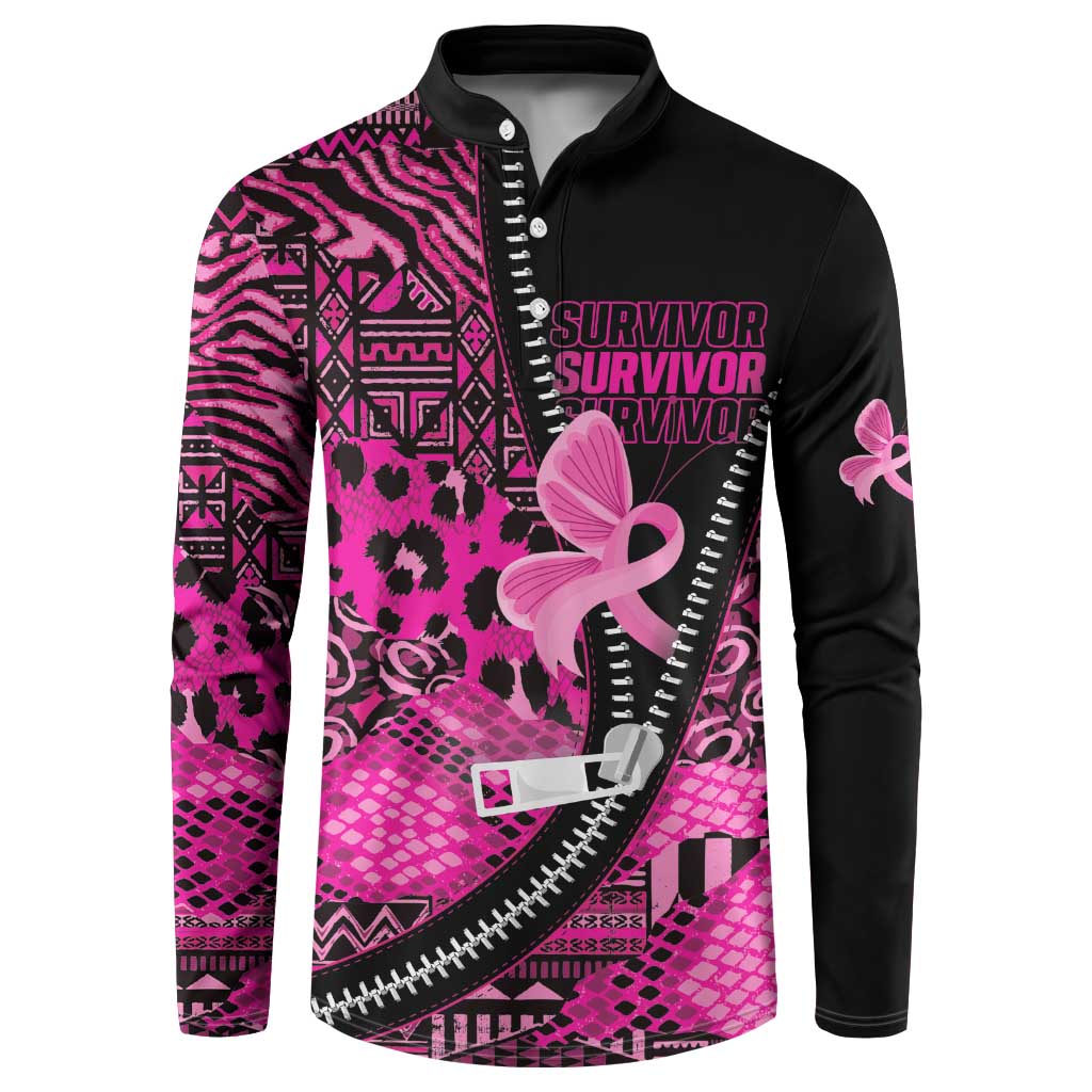 Pink Ribbon Animals Skin African Mixed Button Sweatshirt Zipper Stylized