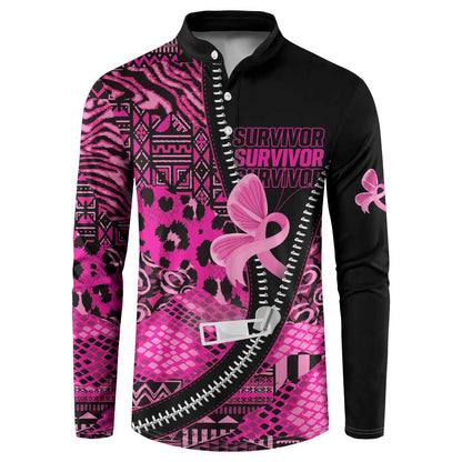 Pink Ribbon Animals Skin African Mixed Button Sweatshirt Zipper Stylized