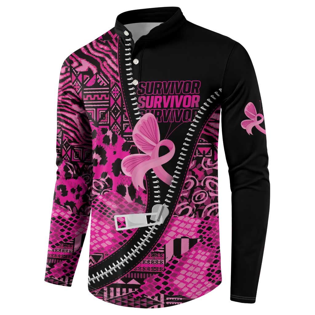 Pink Ribbon Animals Skin African Mixed Button Sweatshirt Zipper Stylized