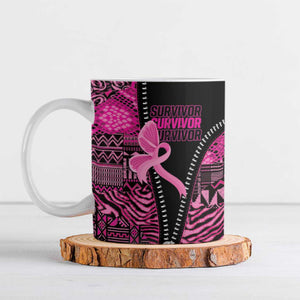 Pink Ribbon Animals Skin African Mixed Ceramic Mug Zipper Stylized