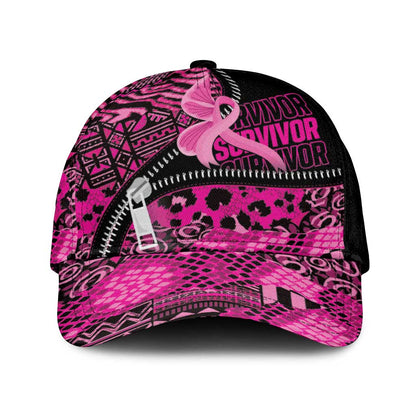 Pink Ribbon Animals Skin African Mixed Classic Cap Zipper Stylized - African Pride