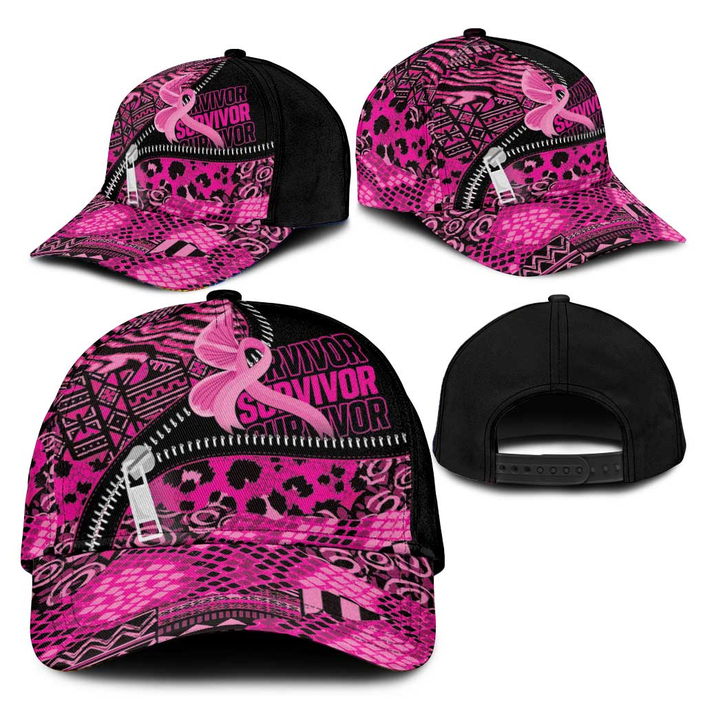 Pink Ribbon Animals Skin African Mixed Classic Cap Zipper Stylized - African Pride