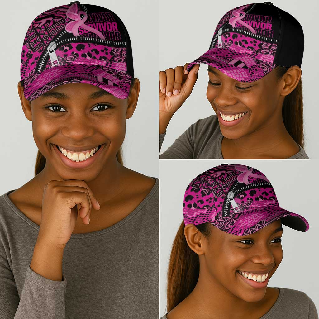 Pink Ribbon Animals Skin African Mixed Classic Cap Zipper Stylized - African Pride