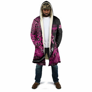 Pink Ribbon Animals Skin African Mixed Cloak Zipper Stylized