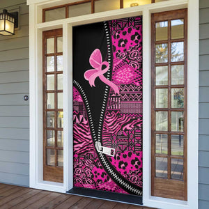 Pink Ribbon Animals Skin African Mixed Door Cover Zipper Stylized