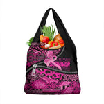 Pink Ribbon Animals Skin African Mixed Grocery Bag Zipper Stylized - African Pride