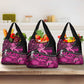 Pink Ribbon Animals Skin African Mixed Grocery Bag Zipper Stylized - African Pride