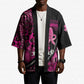 Pink Ribbon Animals Skin African Mixed Kimono Zipper Stylized