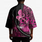 Pink Ribbon Animals Skin African Mixed Kimono Zipper Stylized