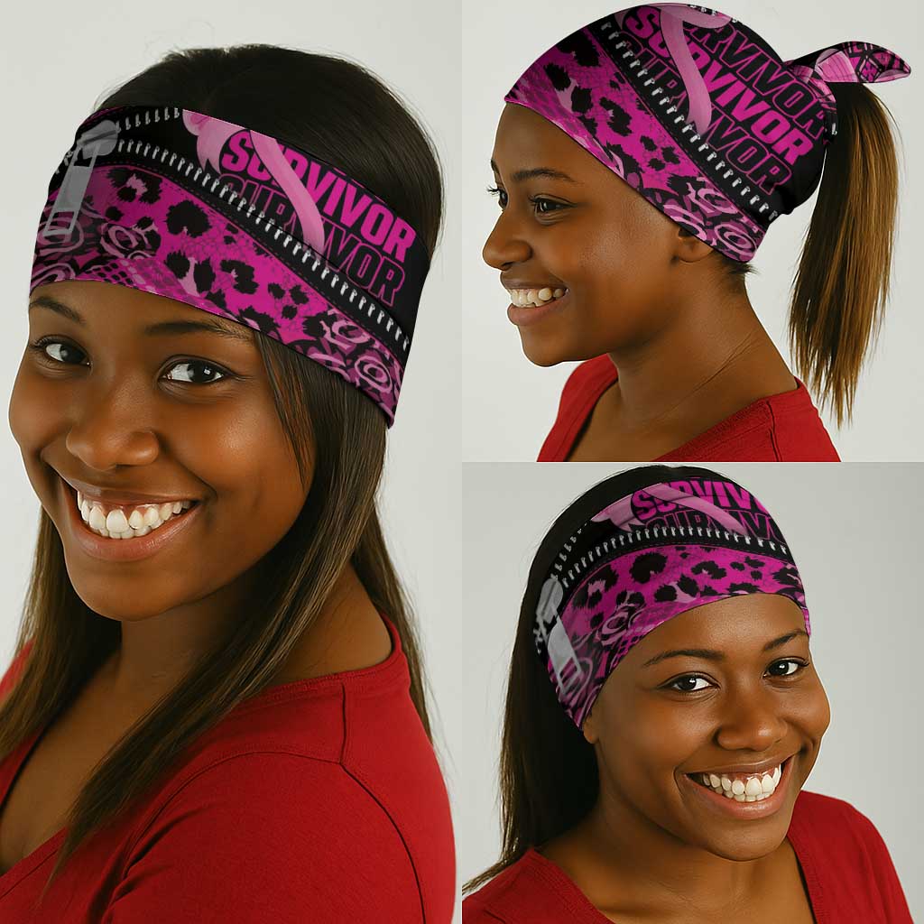 Pink Ribbon Animals Skin African Mixed Neck Gaiter Zipper Stylized LT01