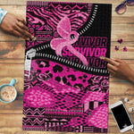 Pink Ribbon Animals Skin African Mixed Puzzle Zipper Stylized