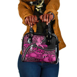 Pink Ribbon Animals Skin African Mixed Shoulder Handbag Zipper Stylized - African Pride