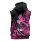 Pink Ribbon Animals Skin African Mixed Sleeveless Zip Hoodie Zipper Stylized - African Pride