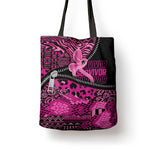 Pink Ribbon Animals Skin African Mixed Tote Bag Zipper Stylized