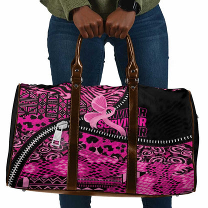 Pink Ribbon Animals Skin African Mixed Travel Bag Zipper Stylized