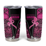 Pink Ribbon Animals Skin African Mixed Tumbler Cup Zipper Stylized - African Pride