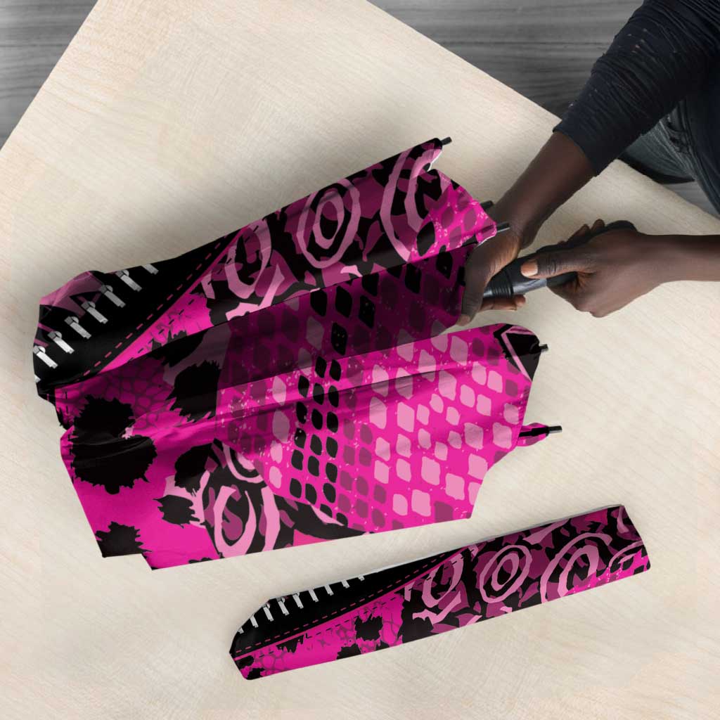 Pink Ribbon Animals Skin African Mixed Umbrella Zipper Stylized