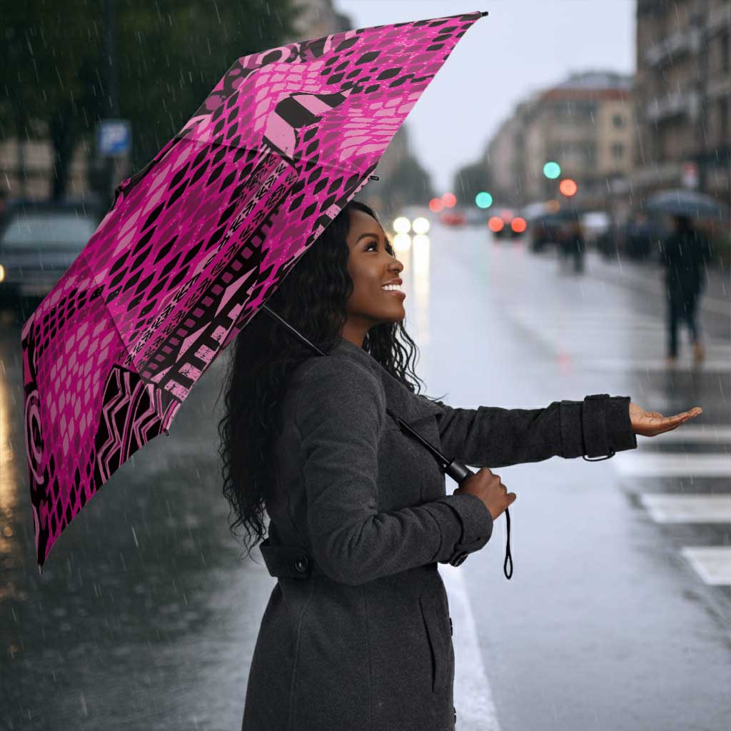 Pink Ribbon Animals Skin African Mixed Umbrella Zipper Stylized