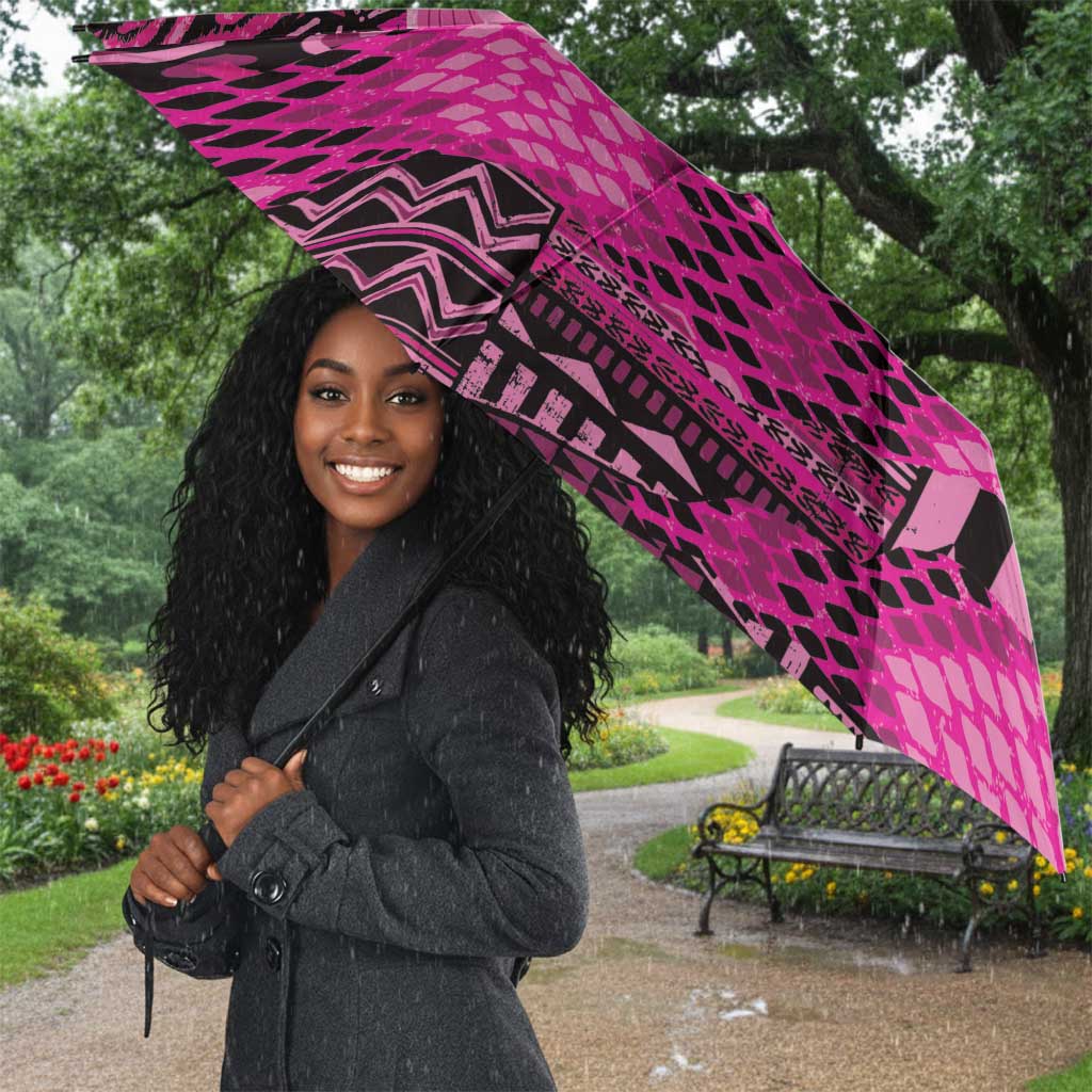 Pink Ribbon Animals Skin African Mixed Umbrella Zipper Stylized