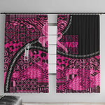 Pink Ribbon Animals Skin African Mixed Window Curtain Zipper Stylized - African Pride
