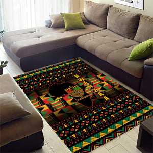 Kwanzaa Festival Area Rug with Kinara Candles and African Pattern