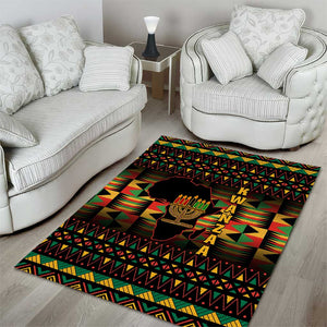 Kwanzaa Festival Area Rug with Kinara Candles and African Pattern