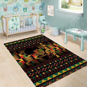 Kwanzaa Festival Area Rug with Kinara Candles and African Pattern