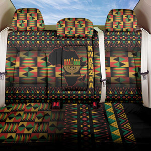 Kwanzaa Festival Back Car Seat Cover with Kinara Candles and African Pattern