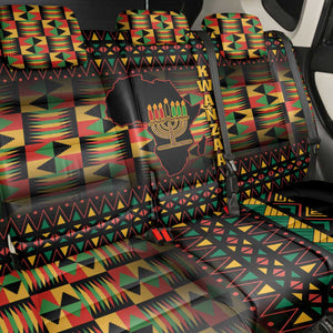 Kwanzaa Festival Back Car Seat Cover with Kinara Candles and African Pattern