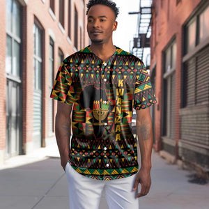 Kwanzaa Festival Baseball Jersey with Kinara Candles and African Pattern