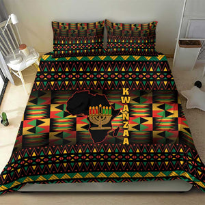 Kwanzaa Festival Bedding Set with Kinara Candles and African Pattern