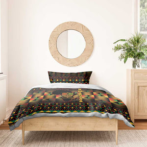 Kwanzaa Festival Bedding Set with Kinara Candles and African Pattern