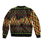 Kwanzaa Festival Bomber Jacket with Kinara Candles and African Pattern