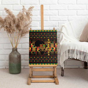 Kwanzaa Festival Canvas Wall Art with Kinara Candles and African Pattern