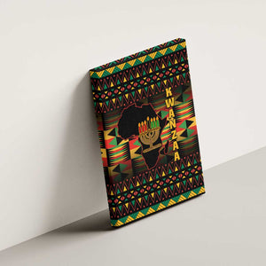 Kwanzaa Festival Canvas Wall Art with Kinara Candles and African Pattern