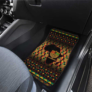 Kwanzaa Festival Car Mats with Kinara Candles and African Pattern