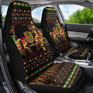 Kwanzaa Festival Car Seat Cover with Kinara Candles and African Pattern